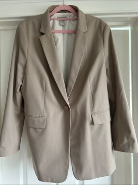 H&M Women's Single-Button Taupe Blazer